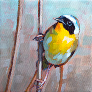 A painting of a Common Yellowthroat.